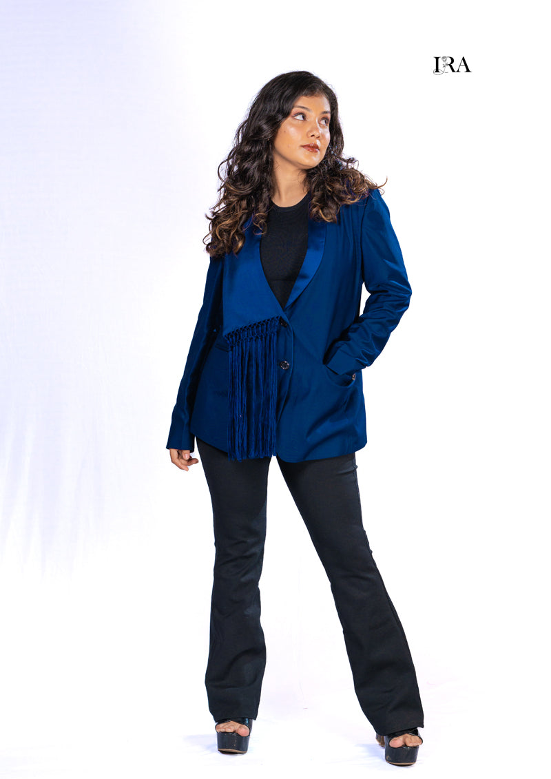 Royal Blue Blazer With Tassel