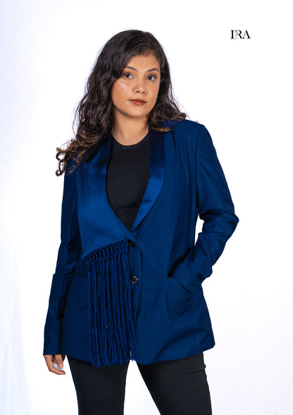 Royal Blue Blazer With Tassel