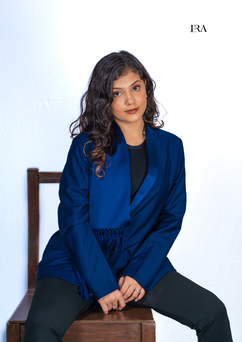 Royal Blue Blazer With Tassel