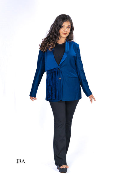 Royal Blue Blazer With Tassel