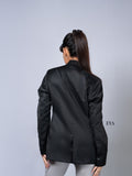 Blue Luxe Belted Blazer – Sophisticated Tailoring with Modern Details