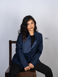 Royal Blue Blazer with Tassels – Bold Elegance and Unmatched Style