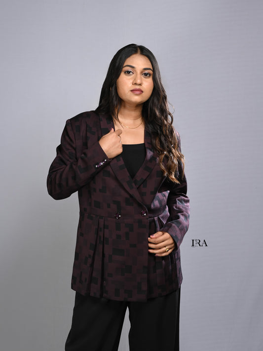Purple Peplum Blazer - A Chic Fusion of Elegance and Modern Design
