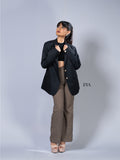 Classic Black Striped Blazer – Elegant, Sleek, and Timeless