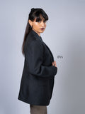 Classic Black Striped Blazer – Elegant, Sleek, and Timeless